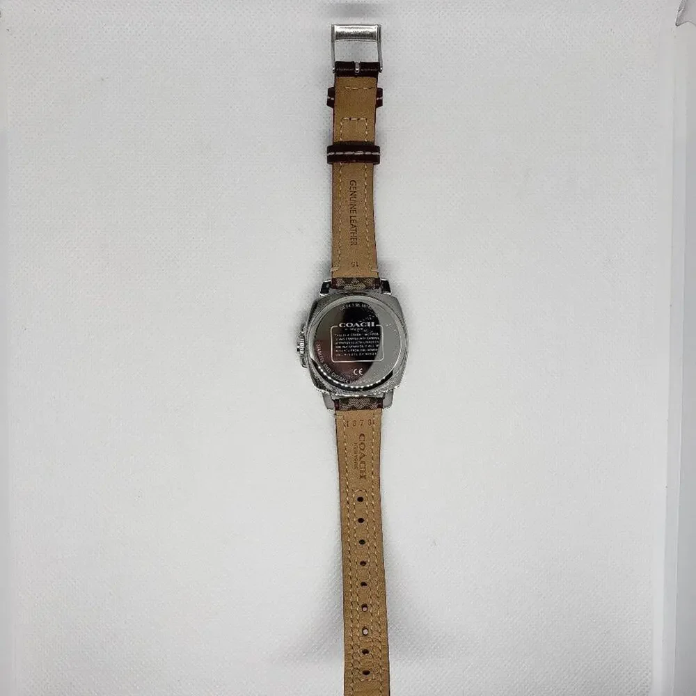 Coach Signature Boyfriend Watch Khaki/Burgundy